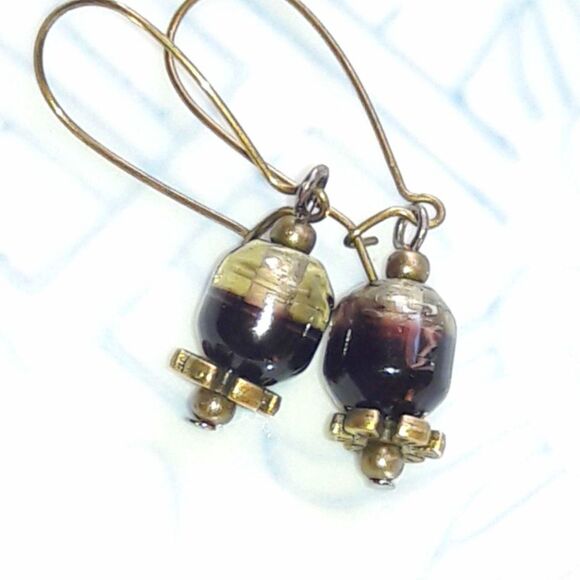 Artisan earrings  485# NEW bohemian Handmade Ombre glass bead dangle earrings a - Picture 1 of 5